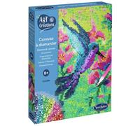 Sentosphère – Canevas à diamanter – Colibri – Strass, tableau pixel DIY – Dès 8 ans
