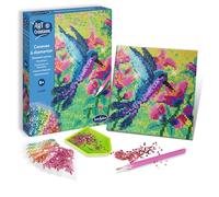 Sentosphère – Canevas à diamanter – Colibri – Strass, tableau pixel DIY – Dès 8 ans