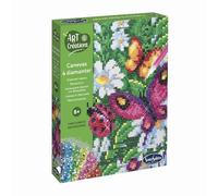 Sentosphère - Art & Créations - Canevas à Diamanter Papillons et Marguerite - Activité manuelle strass - Activité Enfants - Tableau pixel DIY décoratif - Dès 8 ans - 20260