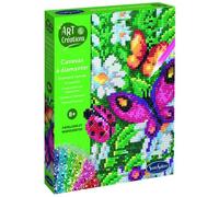 Sentosphère – Canevas à diamanter Papillons et Marguerite – Tableau pixel décoratif en strass, dès 8 ans