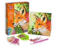 Sentosphère - Art & Créations - Canevas à Diamanter Renard - Activité manuelle strass - Activité Enfants - Tableau pixel DIY décoratif - Dès 8 ans - 20360