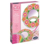 Sentosphère - Miroir Mosaïque Fleurs - Coffret créatif pour Enfants - Dès 8 Ans - Création d'un Miroir décoré de Strass colorés - Kit Complet avec Cire adhésive, Crayon, et Plateau - 32450