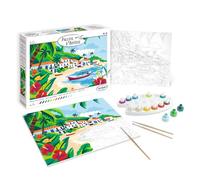 Sentosphère - Palette d'Artiste - Ilhabela - Peinture Acrylique - Création Relaxant - Adultes - 14 à 16 couleurs - toilée contrecollée (25 x 32.5 x 1.8 cm - Loisir Créatif - Fabriqué en France