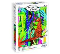 Sentosphère- Palette d'Artiste - Jungle Panther - Peinture par numéros - 16 couleurs - Qualité Beaux Arts - Loisirs et créatifs adultes - Made in France