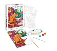 Sentosphère- Palette d'Artiste - Le Chat et le Poisson - Peinture par numéros - 16 couleurs - Qualité Beaux Arts - Loisirs et créatifs adultes - Made in France