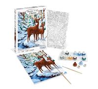 Sentosphère- Palette d'Artiste - Les Cerfs - Peinture par numéros - 16 couleurs - Qualité Beaux Arts - Loisirs et créatifs adultes - Made in France