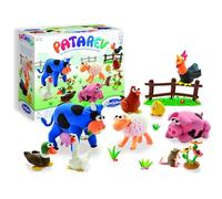 Sentosphère - Patarev - La ferme - Blister de 9 pots - Pâte à modeler - Pour créations artistiques - Décoration - Pour enfants dès 7 ans - Assemblé en France - 8708, Bianco