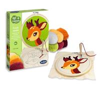 Sentosphère - Punch Needle Petit Cerf - Loisir créatif pour enfants - Initiation au Punch Needle dès 6 ans - Kit broderie ludique et apaisant - 20551