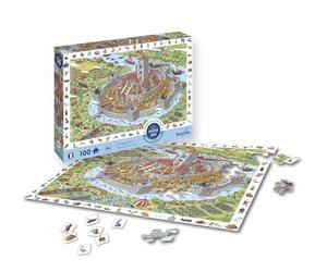 Sentosphère - Puzzle - 100 pièces - Le Château Fort - Cherche et Trouve - Création Sentosphère - Coffret créatif avec Jeu d'observation pour Enfants à partir de 6 Ans - 7506