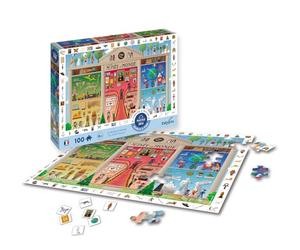 Sentosphère - Puzzle - 100 pièces - Le Musée du Monde - Cherche et Trouve - Création Sentosphère - Coffret créatif avec Jeu d'observation pour Enfants à partir de 6 Ans - 7507