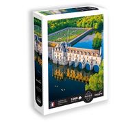 Sentosphère Puzzle 7107 – 1000 pièces Château de Chenonceau, 7 couleurs, Toucher soyeux