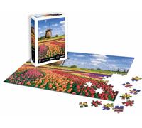 Sentosphère - Puzzle 1000 pièces - Puzzle Adultes - Paysage - Champs de Tulipes - Hollande - Impression en 7 Couleurs - Toucher Soyeux - Qualité Premium - Boite écologique - Made in France