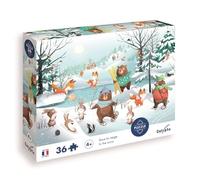 Sentosphère - Puzzle - 36 pièces - sous la Neige - Illustration de Marina Popmarleo - Un Puzzle Hivernal à Assembler - Coffret créatif pour Enfants dès 4 Ans - 7608