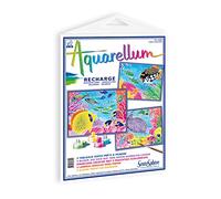 SentoSphère - RECHARGE AQUARELLUM - FONDS CORALLIENS - Recharge Cartes Aquarellum - Kit peinture - Peinture Aquarellable Magique - A partir de 8 ans - fabriqué en France