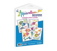 SentoSphère - RECHARGE AQUARELLUM JUNIOR - AQUARIUM - Recharge Cartes Aquarellum - Kit peinture - Peinture Aquarellable Magique - A partir de 6 ans - fabriqué en France
