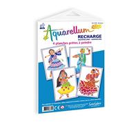 SentoSphère - RECHARGE AQUARELLUM JUNIOR - DANSEUSES - Recharge Cartes Aquarellum - Kit peinture - Peinture Aquarellable Magique - A partir de 7 ans - fabriqué en France, multicolore, 4 Unité (Lot de 1)