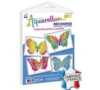 SentoSphère - RECHARGE AQUARELLUM JUNIOR - PAPILLONS - Recharge Cartes Aquarellum - Kit peinture - Peinture Aquarellable Magique - A partir de 7 ans - fabriqué en France