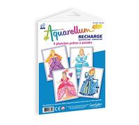 SentoSphère - RECHARGE AQUARELLUM JUNIOR - PRINCESSES - Recharge Cartes Aquarellum - Kit peinture - Peinture Aquarellable Magique - A partir de 7 ans - fabriqué en France