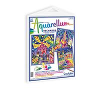 SentoSphère - RECHARGE AQUARELLUM - PARIS BY NIGHT - Recharge Cartes Aquarellum - Kit peinture - Peinture Aquarellable Magique - A partir de 8 ans - fabriqué en France