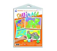 SentoSphère - RECHARGE SABLIMAGE - DINOSAURES - 895R - Kit Loisir Créatif - 4 planches à colorier avec du sable - A partir de 4 ans - Fabriqué en France