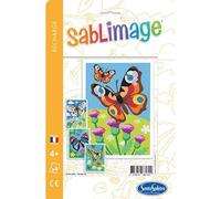 Sentosphère - RECHARGE SABLIMAGE - Papillons - 8813R - Kit Loisir Créatif - 4 planches à colorier avec du sable - A partir de 4 ans - Fabriqué en France