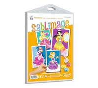 SentoSphère - RECHARGE SABLIMAGE - PRINCESSES - 898R - Kit Loisir Créatif - 4 planches à colorier avec du sable - A partir de 4 ans - Fabriqué en France