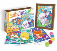 SentoSphère - SABLIMAGE - ANIMAUX CALINS - 885 - Kit Loisir Créatif - Réaliser 4 tableaux avec 15 tonalités de sable - A partir de 4 ans - Fabriqué en France