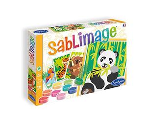 Sentosphère - Sablimage Animaux en danger - Kit Loisir créatif - Dès 4 ans | 4 tableaux en sable - 16 couleurs de sable coloré - Boite avec cadre - Activité manuelle enfant - Fabriqué en France - 8805