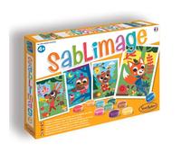 SentoSphère - SABLIMAGE - ANIMAUX MUSICIENS - 8809 - Kit Loisir Créatif - Réaliser 4 tableaux avec 15 tonalités de sable - A partir de 4 ans - Fabriqué en France, Orange