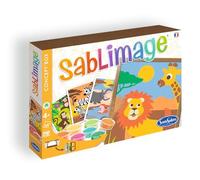 SentoSphère - SABLIMAGE - FAUNE AFRICAINE - 881 - Kit Loisir Créatif - Réaliser 4 tableaux avec 15 tonalités de sable - A partir de 4 ans - Fabriqué en France