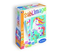 Sentosphère - Kit de sablimage Mini Licornes - 4 tableaux, 9 couleurs - Dès 4 ans