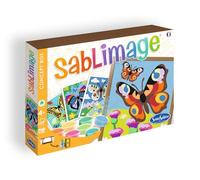 SentoSphère - Sablimage Papillons - Kit loisirs créatifs enfant - 4 tableaux en sable - 16 couleurs de sable coloré - Concept Box avec cadre - A partir de 4 ans - Fabriqué en France -8813