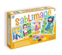 SentoSphère - SABLIMAGE - PETITES FILLES - 884 - Kit Loisir Créatif - Réaliser 4 tableaux avec 15 tonalités de sable - A partir de 4 ans - Fabriqué en France