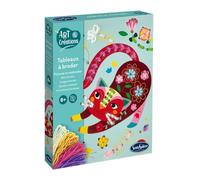 Sentosphère - Tableaux à Broder - Coffret créatif pour Enfants - Dès - Initiation à la Broderie dès 6 Ans - 3 Motifs à Broder (Chat, Lapin, Paon) - Kit Complet avec Aiguilles et Fils - 20550