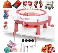 SENTRO Machine à Tricoter 48 Aiguilles avec Pince & Compteur - Modes Tube/Panneau, 4 Niveaux de Densité - Tricotin Circulaire DIY pour Bonnets, Écharpes, Couvertures - Débutants & Experts