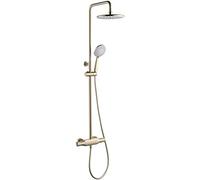 Senture de douche Robinet de douche Ensemble de douche murale Système de douche 10 pouces Plume à la tête de douche Hauteur réglable Douche de pluie COMBO SET 3 FONCTIONS BABLEAU ET KIT TRA