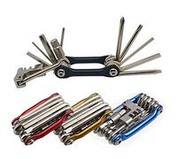 Senven 11-en-1 Outil de réparation de vélo pliant portable multifonctions, outil réparation vélo, mini outil de réparation vélo léger et compact, outil réparation vélo en acier inoxydable - Noir