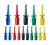 Senven 15 Pcs clip crochet multimètre, rouge × 3 bleu × 3 noir × 3 jaune × 3 × vert × 3, crochet test, Peut être utilisé dans les tests électroniques ou en laboratoire.