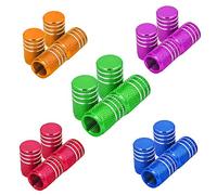Senven 20pcs Capuchon Potence en Aluminium Couleur de Haute qualité, soupape Anti-poussière pour Voiture, Moto, Camion, air Bicyclette afin d'éviter Les fuites d'air - Valve Pneu Universelle - 20pcs