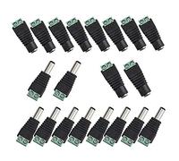 Senven 20Pcs DC d'alimentation Connecteur Mâle/Femelle 2,1 x 5,5 mm Fiche 12V Prise Jack Adaptateurs, pour Prise pour caméra de vidéosurveillance DVR Système de sécurité lumière LED