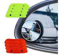 Senven aveugle miroir (paquet de 4) + Autocollant réfléchissant (paquet de 8), rétroviseur convexe étanche à 360 ° pour voitures universelles, Rétroviseur grand angle en verre HD grand format-12pcs