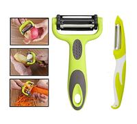 Senven® Éplucheur 3 en 1 - multifonction pour éplucher les pommes de terre, les carottes et divers légumes et fruits, convient pour les utilisateurs droits ou gauchers, poignée antidérapante