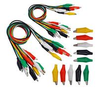 Senven (Ligne test 20pcs + pince crocodile 10Pcs) pince crocodile à tête double pince de test set cavalier couleur connecteur de sonde pince crocodile, pince crocodile -52cm -5 couleurs