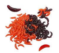 Senven Ver artificiel, Silicone doux Biomimetic Leurres Ver Leurres de pêche Simulation Vers rouges En plastique Vert Environnement Fort Tentation Appât Faux RedWorm - 200Pcs