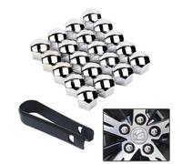 senvenelec Lot de 20 cache-écrous universels en plastique de 19 mm pour voiture - Livré avec un crochet extensible en 1 pièce.