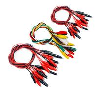 Senvenelec Lot de 30 pinces crocodiles à double tête de 53 cm - Câble de mesure - Pince crocodile - Pince crocodile - 5 couleurs.
