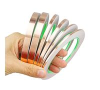 senvenelec Ruban de feuille de cuivre conducteur double face - Ruban de blindage en feuille de cuivre - (8mm×50m)×2, Blindage EMI et RF, circuits papier, maintenance électrique, soudure - 2 pcs