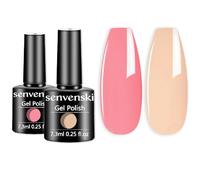 Senvenski Bébé Rose Vernis Semi Permanent, Lumière Nude Rose Doux Pâle Vernis à Ongles Gel Couleur Cadeau UV LED Art Kit pour French Manucure (CS2-027)