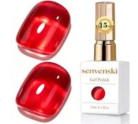 Senvenski Jelly Vernis Semi Permanent 15ml - Couleurs Transparentes et Naturelles - Kit Starter UV LED Nail Art - Professionnelle à la maison - Pour French Manucure (Rouge, BT020)