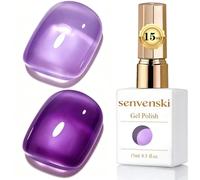 Senvenski Jelly Vernis Semi Permanent 15ml - Couleurs Transparentes et Naturelles - Kit Starter UV LED Nail Art - Professionnelle à la maison - Pour French Manucure (Violet, BT014)